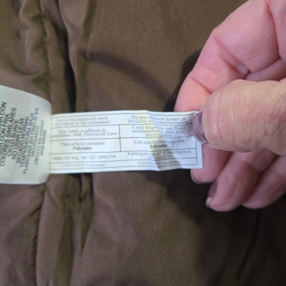 Women's CISONO Khaki Padded Utility Barn Jacket with Brown Corduroy Collar Sz S - Picture 7 of 14